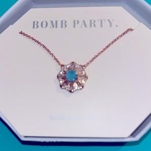 Natural Fusion Aqua Blue Quartz Rose Gold Plating